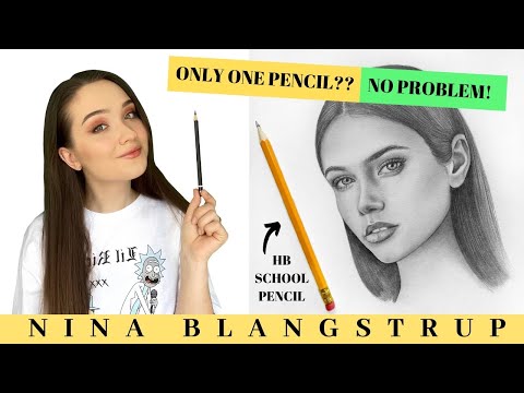 How to Draw a Girls Face with only ONE PENCIL - NO PROBLEM!