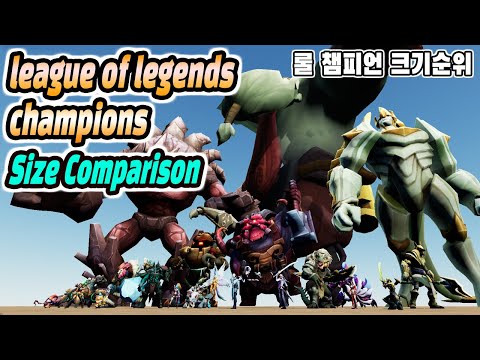 LOL Champion Size comparison (롤 챔피언 크기 순위) ((league of legends height)