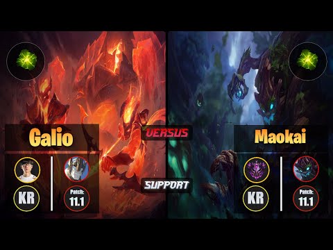Effort GALIO (Support) [Aftershock] VS MAOKAI - Master KR Patch 11.1