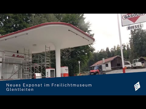 Historische Tankstelle im Freilichtmuseum Glentleiten eröffnet