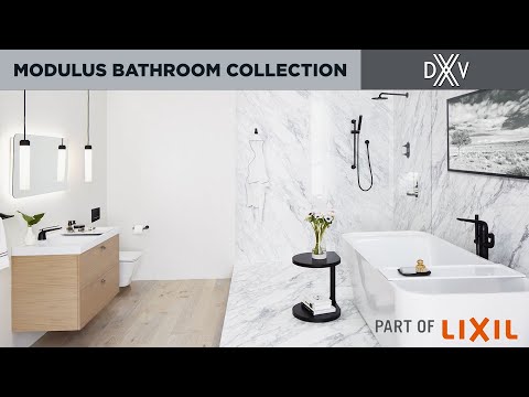 DXV® Modulus Single Handle Floor Mount Bathtub Filler with Hand Shower and Lever Handle // MATTE BLACK // YouTube Video