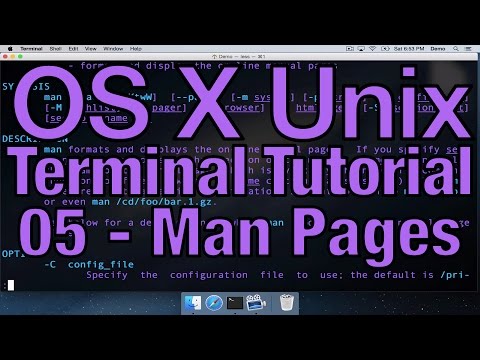 OS X Unix Terminal Tutorial 05 - Man Pages, Help and Instructions for Commands