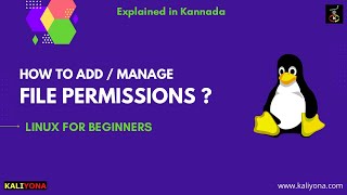 Adding File Permissions | chmod | Examples | Linux for Beginners | Kaliyona | in Kannada