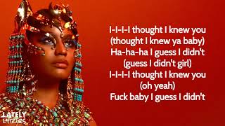 Nicki Minaj   Thought I Knew You ft  The Weeknd (Lyrics)