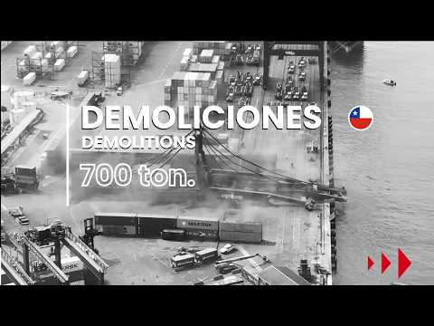 Colapso controlado de Grúa Paceco STS (700 Ton) - San Antonio Terminal Internacional | Moviluno