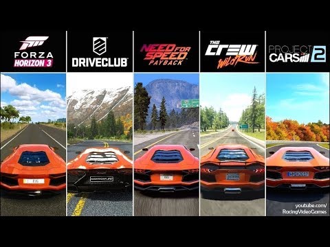 NFS Payback vs Forza Horizon 3 vs DriveClub vs The Crew vs Project CARS 2 | Aventador Comparison