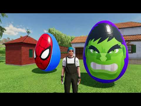 TRANSPORT SUPERHERO EGGS WITH RIGITRAC TRACTORS |Farming Fantasy