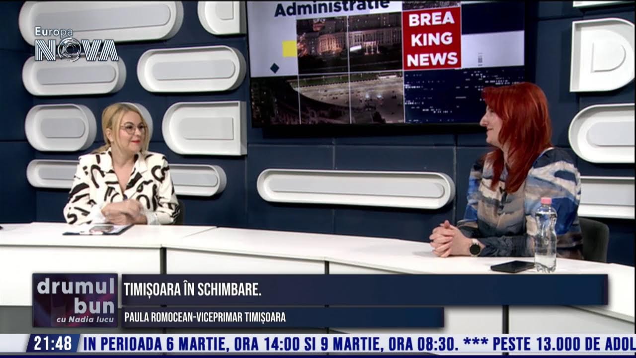 VIDEO integral emisiune Drumul Bun cu NADIA IUCU. Invitata-Paula Romocean, viceprimar Timisoara