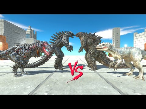 GODZILLA 2021 + INDOMINUS REX VS MECHAGODZILLA 2021 + TEK REX - Animal Revolt Battle Simulator