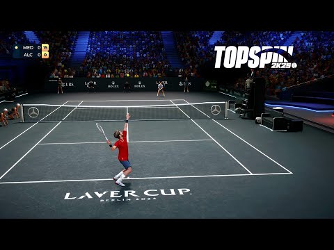 Top Spin 2K25 - COURT LEVEL VIEW - Carlos Alcaraz Vs Daniil Medvedev - Laver Cup Berlin Arena (PS5)