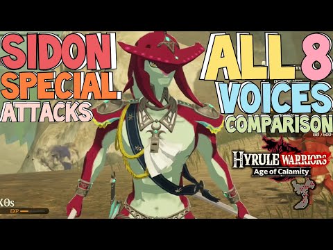 Sidon Special Attacks All 8 Voices Comparison - Hyrule Warriors: Age of Calamity