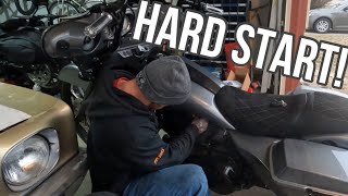 Harley Davidson street glide won&#39;t start easily