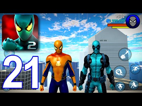 Power Spider Rope Hero 2 - Gameplay Walkthrough Part 21 - 2 Characters (iOS,Android)