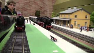 preview picture of video 'Modelleisenbahnbahn Ausstellung 2013 der MEF Windischeschenbach LGB und Spur 1'