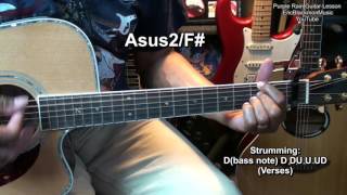How To Play PURPLE RAIN Prince EASY CHORDS ACOUSTIC Guitar Lesson @EricBlackmonGuitar