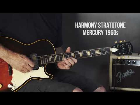 Harmony Stratotone Mercury 1960s - Red Sunburst w /video image 24