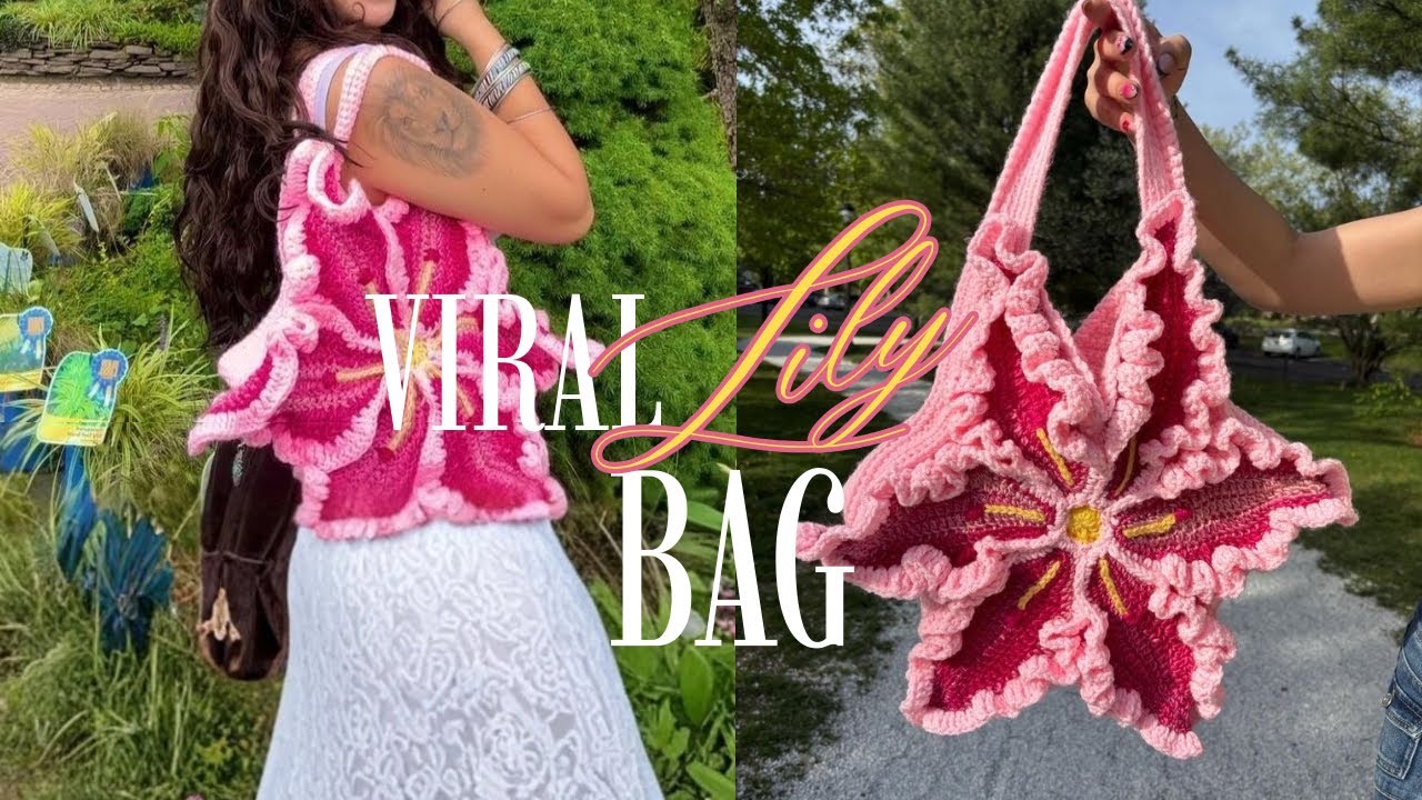 How to Crochet the Viral Lily Flower Bag🌸 (Step-by-Step Tutorial)| SO PINTERESTY😍