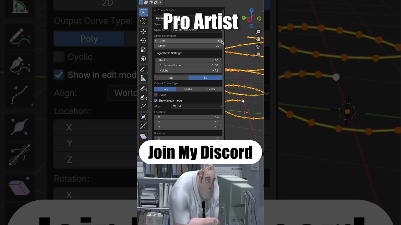 Noob vs Pro artist: Modeling Spirals #blendertutorial #blender #blendercommunity #blender3d #b3d