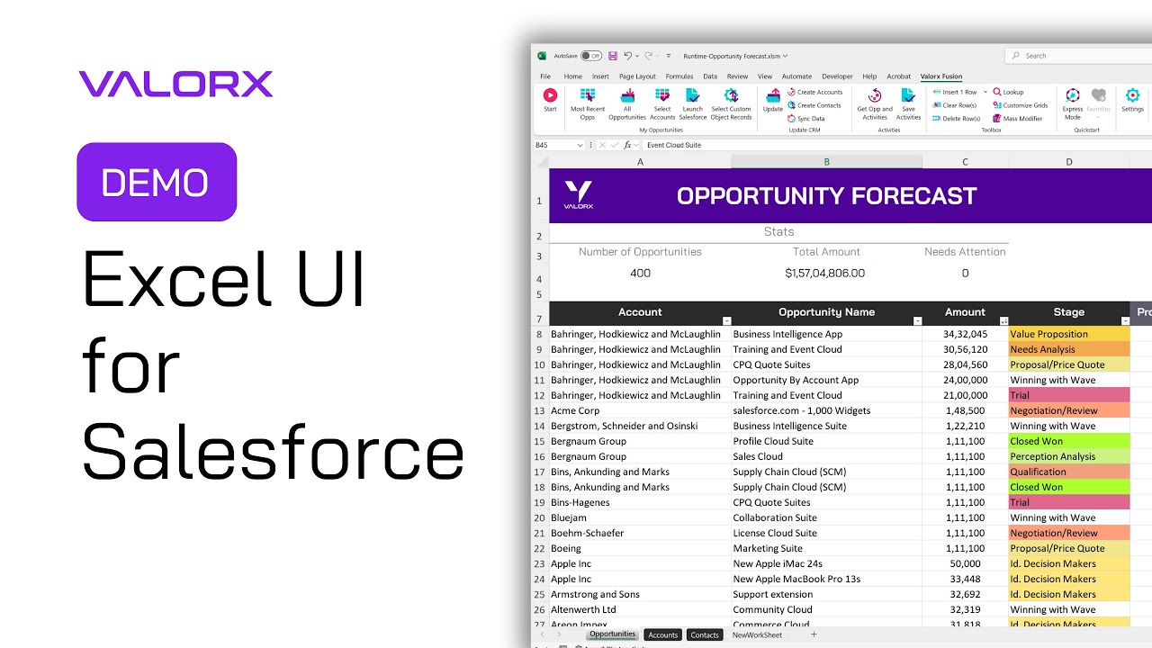 Valorx ExcelUI - Short Demo