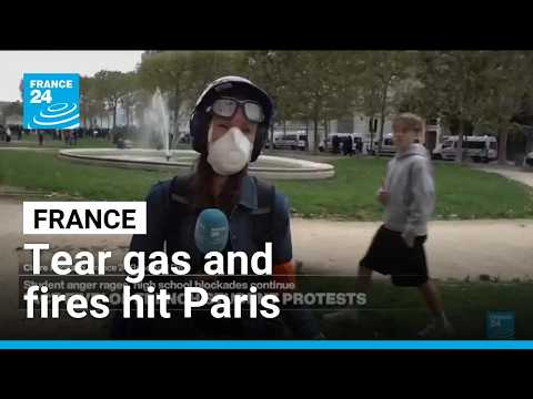 France: Student anger rages as tear gas and fires hit Paris