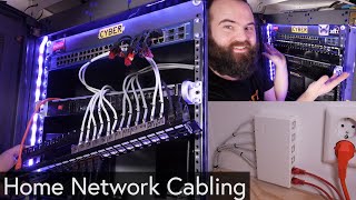 Home Network Cabling Installation with Keystone Patch Panel in my Server Rack