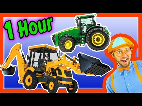 Colors Song, Nursery Rhymes, Learn to Count for Toddlers– Tractor Backhoe Collection for kids–1 Hour Video