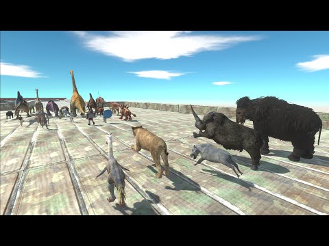 Units trying to escape from Prehistoric Mammals - Animal Revolt Battle Simulator