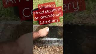 CLEANING RANDOM HEADSTONES in an ABANDONED CEMETERY with my DAUGHTER