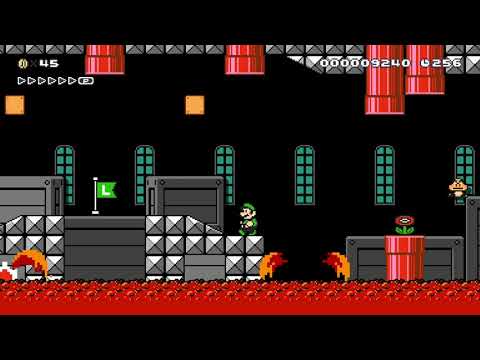 (W8-2) Bowser's Fire Factory by ⸫★Kirby★⸫ 🍄 Super Mario Maker 2 😶 No Commentary　⚿abx