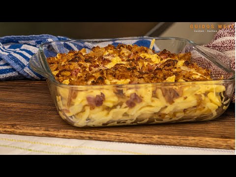 Käsespätzle mit Speck und Zwiebeln