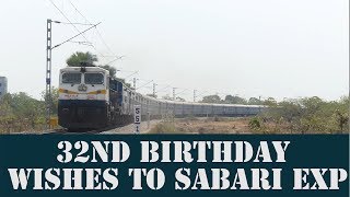 preview picture of video 'Happy BirthDay Sabari Express||32nd Birtday||TVC-HYB||WDP4D||Indian Railways'