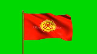 Kyrgyzstan National Flag | World Countries Flag Series | Green Screen Flag | Royalty Free Footages