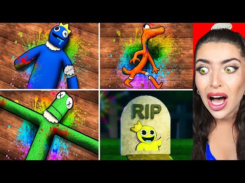 HOW ALL Rainbow Friends Characters OOFED!? (PINK EATS BLUE, GREEN GETS ATTACKED, & MORE!)