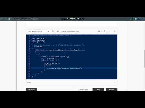 Code Chef Helping Chef Java Total Code