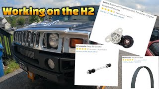 H2 Automatic Serpentine Belt Tensioner and sway bar link replacement