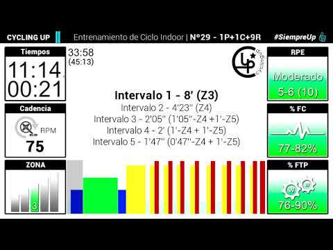 Entrenamiento Nº29 Cycling Up - 11 Intervalos Mixtos Ciclo Indoor by David Aguado