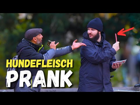 GIVING PEOPLE SAUSAGES MADE FROM DOG MEAT PRANK / Romanian goes completely crazy