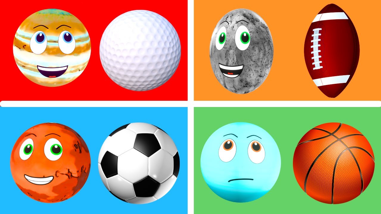 Planet Size Comparison with Sports Balls. Space for Kids - Planet Size Comparison. Videos for Kids