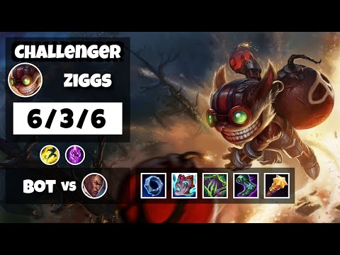 Ziggs Bot Lane 11.17 Challenger Gameplay Replay S11 (6/3/6) - BR