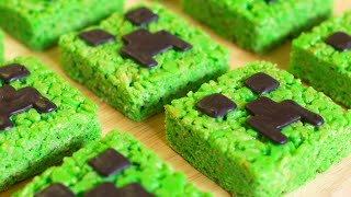 MINECRAFT CREEPER RICE KRISPY TREATS - NERDY NUMMIES