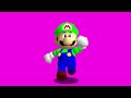 SM64 Luigi Green Mario Angry Surprised Running Pink Screen 16 9