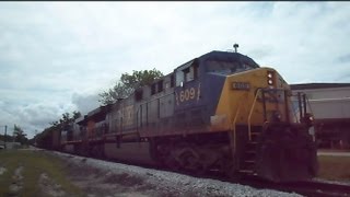 preview picture of video 'CSX Long Coal Train Through Plant City Florida'