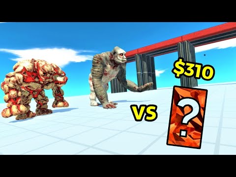 Lava golem and old goro vs random team same price Animal revolt battle simulator