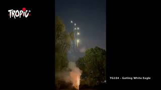 TG104 - Gatling White Eagle - TROPIC Fireworks, Fajerwerki, Feuerwerk, Vuurwerk, Feu d'artifice