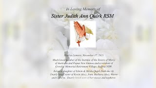 Memorial service for Sister Judith Ann Quirk