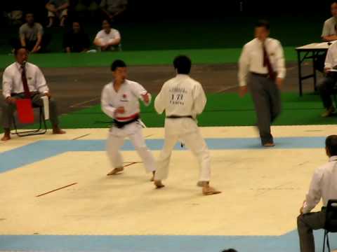 JKA male kumite final part4  協会全国　組手決勝　Inokoshi　vs Kumeda　その4