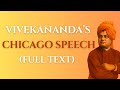 Swami Vivekananda S Chicago Speech Full Text 11 September 1893