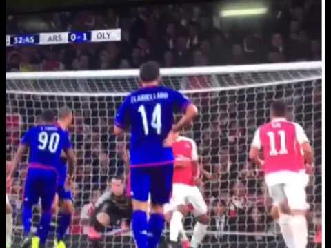 FELIPE PARDO GOAL ARSENAL FC VS OLYMPIACOS 0 1 UEFA CHAMPIONS LEAGUE HD 30 9 15
