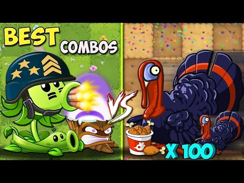 Random 50 Pair Team Plants vs 100 Turkey Zombie - Who Will WIn? - PVz 2 Challenge