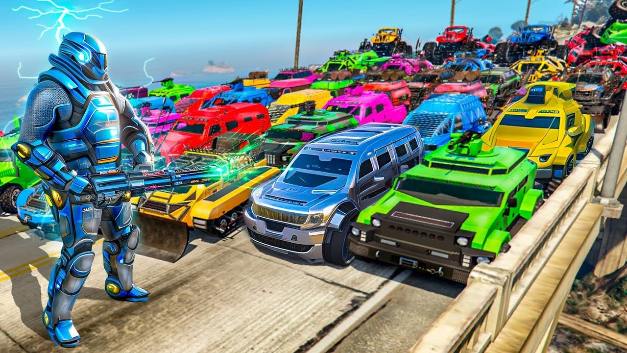1 HUMANO vs 900 COCHES!! - GTA 5 ONLINE